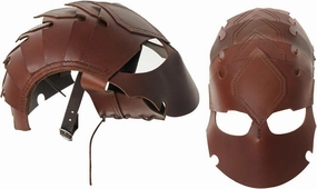 SZCO Top Grain Leather Helmet with Chin Strap | Leather Helmets for LARP and Cosplay – Adjustable, and Lightweight Armor