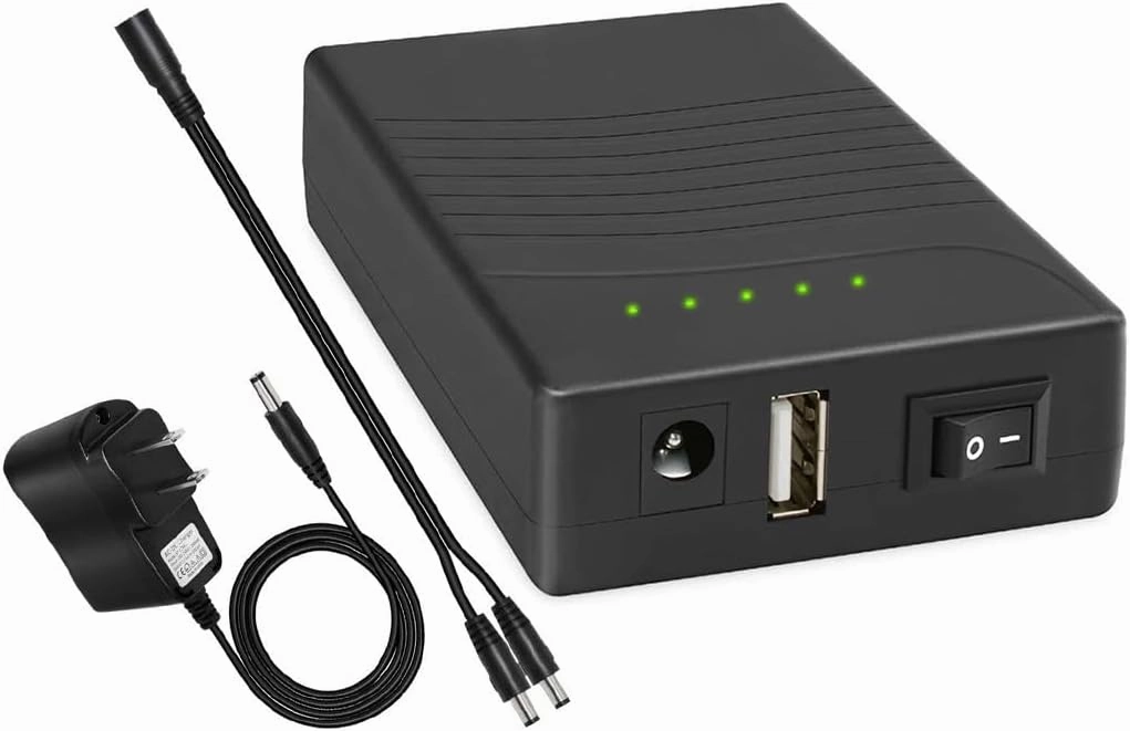 Talentcell Rechargeable 12V 3000mAh Lithium ion Battery Pack for LED Strip, CCTV Camera and More, DC 12V/5V USB Dual Output External Battery Power Bank with Charger, Black