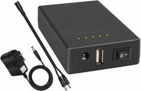 Talentcell Rechargeable 12V 3000mAh Lithium ion Battery Pack for LED Strip, CCTV Camera and More, DC 12V/5V USB Dual Output External Battery Power Bank with Charger, Black