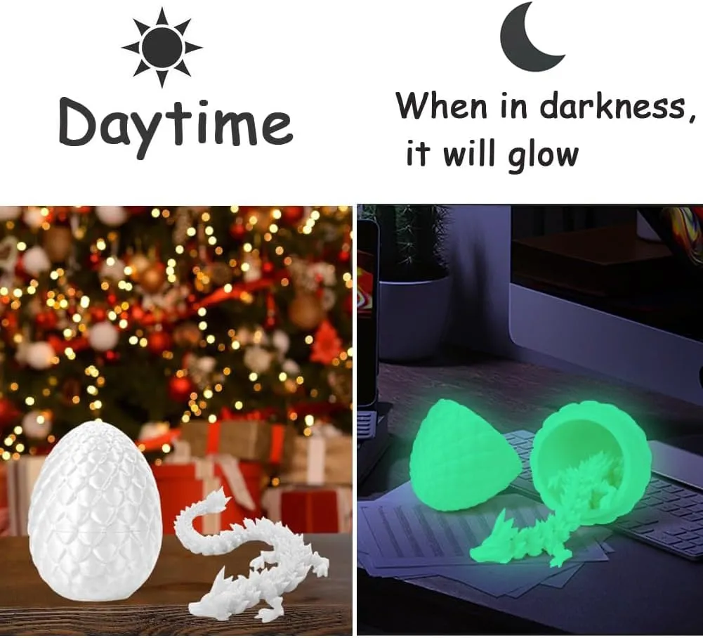 TBOLINE 4Pack 3D Printed Dragon Egg, Full Articulated Crystal Animals Fidget Toy for Autism ADHD, 3D Print Dinosaur Eggs Toy Mythical Pieces Dragon in Egg Kid Teen Boy Girls (4PCS2)
