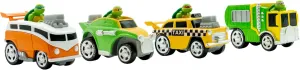 Teenage Mutant Ninja Turtles, 1:64th Diecast Shell Riders Set, Classic Styling, Leo, Raph, Donatello, and Mikey, Ages 3 