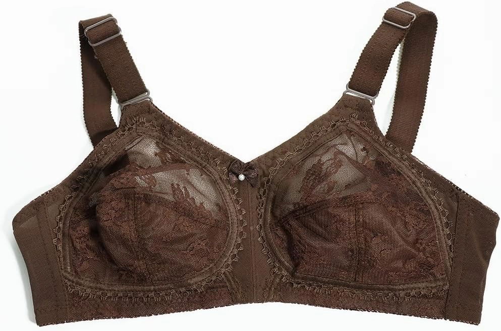 TELIMUSSTO Women's Floral Lace Bra Plus Size Firm Hold Non Wired Non Padded Full Coverage Minimizer