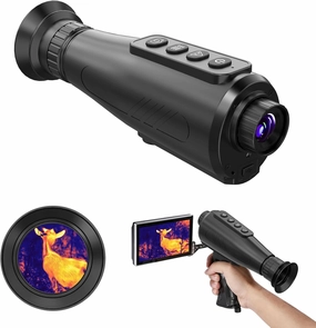 Thermal Monocular, 384x288 (AI Super Resolution) Thermal Imaging Monocular,1.43" Large AMOLED Display,Thermal Night Vision with Wi-Fi Hotspot/STA/MIC,12hrs  Battery Powers