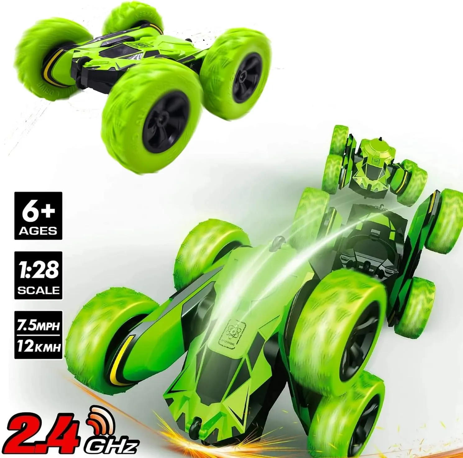 Threeking Double-Sided Driving Rc Stunt Car Toys Remote Control Cars 360-degree Flips Rotating Gifts Presents for Kids Boys/Girls Ages 6 