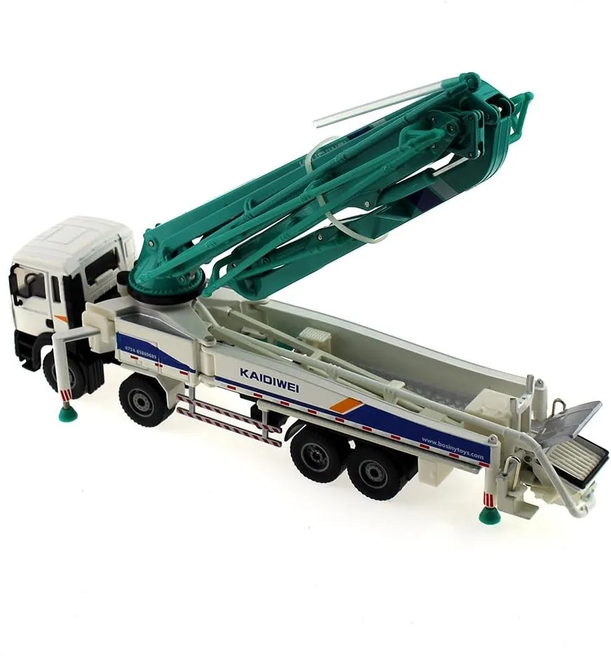 Tipmant Alloy Die-cast Vehicle Model Toy Engineering Concrete Pump Truck Car High Simulation Kids Gift 1:55 - (White)