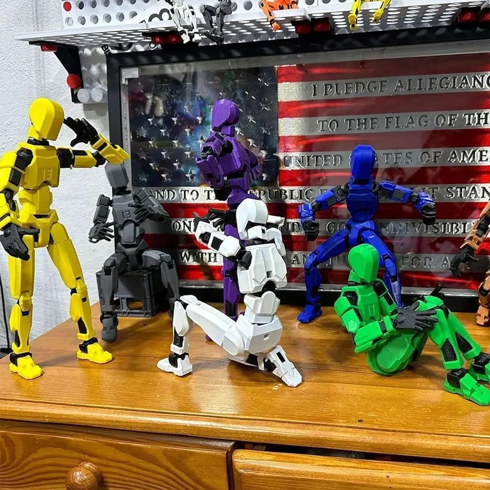 Titan 13 Action Figure, Lucky Robot 13 Action Figures, 3D Printed Figure,Dummy Robot 13 Action Figure, Multi Jointed Action Figures for Stop Motion Animation (9pcs)