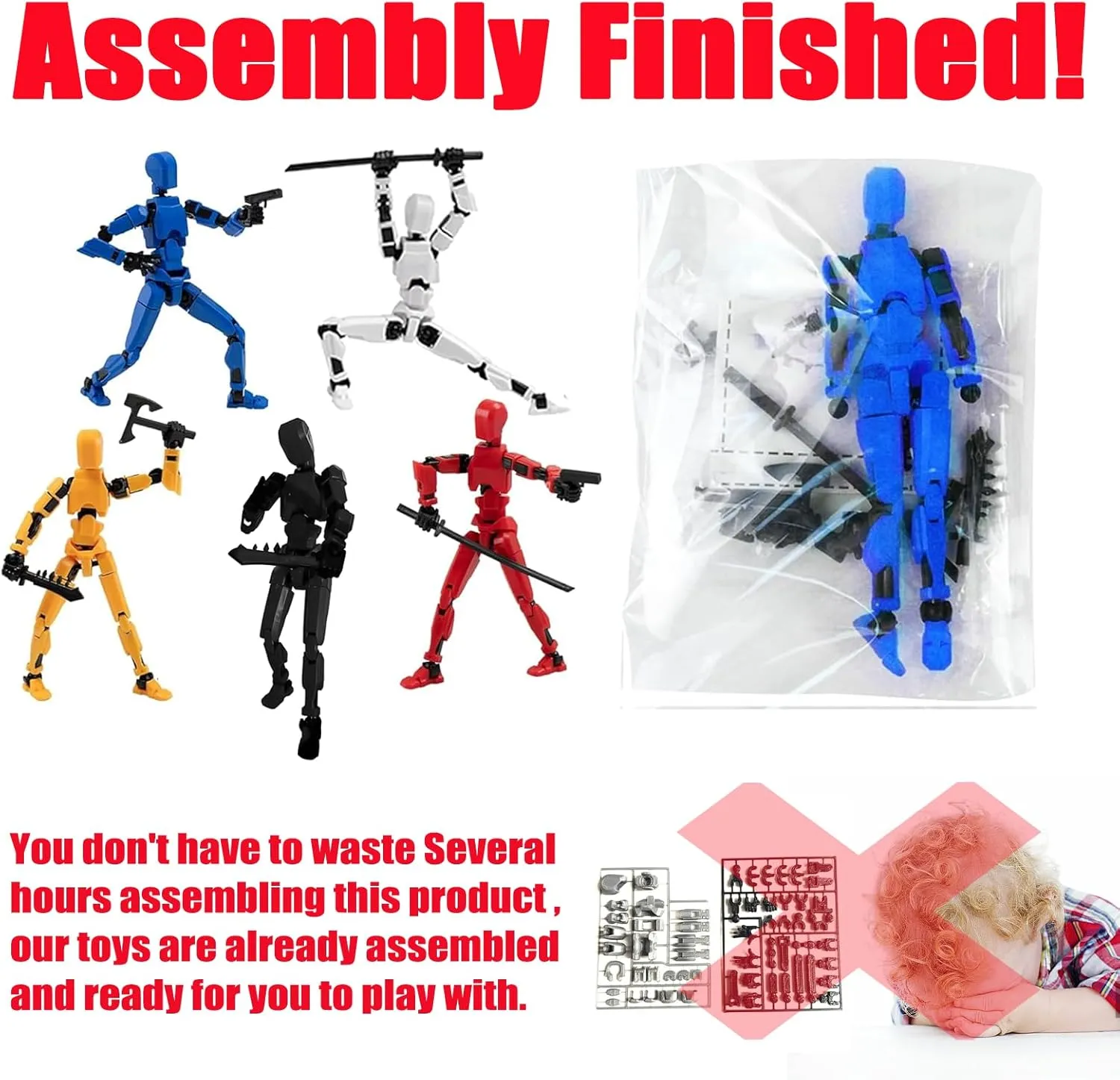 Titan 13 Action Figure, Lucky Robot 13 Action Figures, 3D Printed Figure,Dummy Robot 13 Action Figure, Multi Jointed Action Figures for Stop Motion Animation (9pcs)