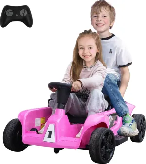 TOBBI 24V Kids Electric Ride on Toy Car, 2 Seater Battery Powered Go Kart with Parent Remote Control, Kids’ Vehicles with Trunk for Storage/Music/4 Wheels/Max 198 LBS for Toddlers 3-8 Years & Adults