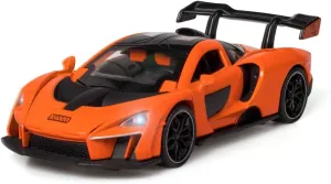 Toy Cars Senna Model Orange Alloy Collectibles Die-cast Vehicles with Sound and Light