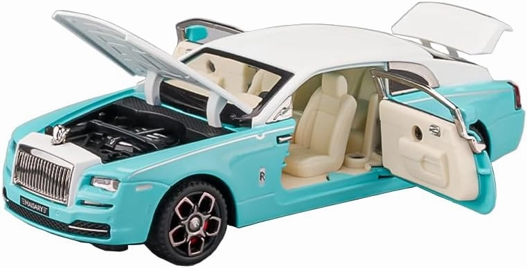 Toy Car Model Blue Wraith Alloy Collectible Pull Back Vehicles Diecast with Light and Sound