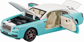 Toy Car Model Blue Wraith Alloy Collectible Pull Back Vehicles Diecast with Light and Sound