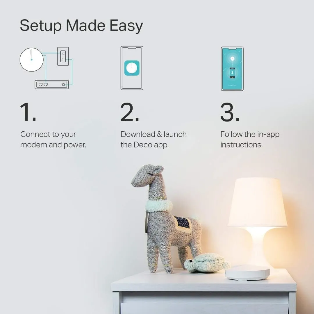 TP-Link Deco Mesh WiFi System(Deco M5) –Up to 5,500 sq. ft. Whole Home Coverage and 100  Devices,WiFi Router/Extender Replacement, Anitivirus, 3-pack