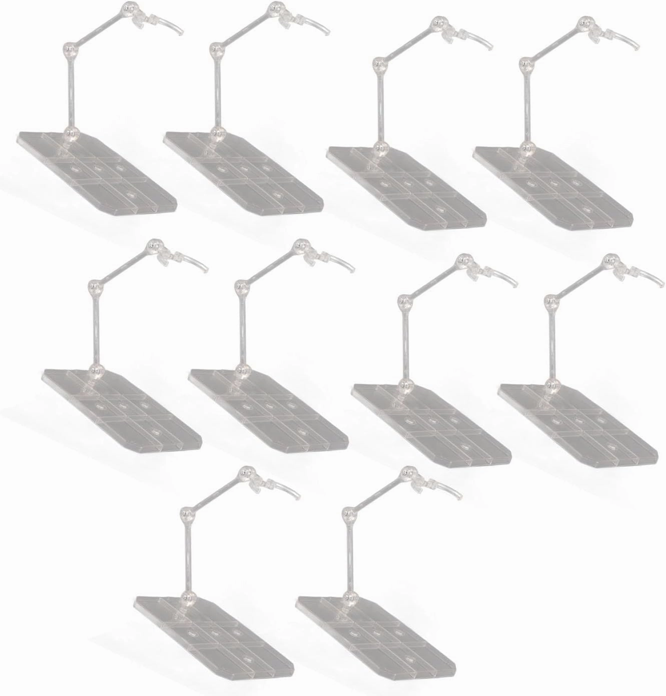 Transparent Acrylic Action Figure Stand Set 10-Pack with Adjustable Figure Support Holder for 6in Anime and Home Decorations