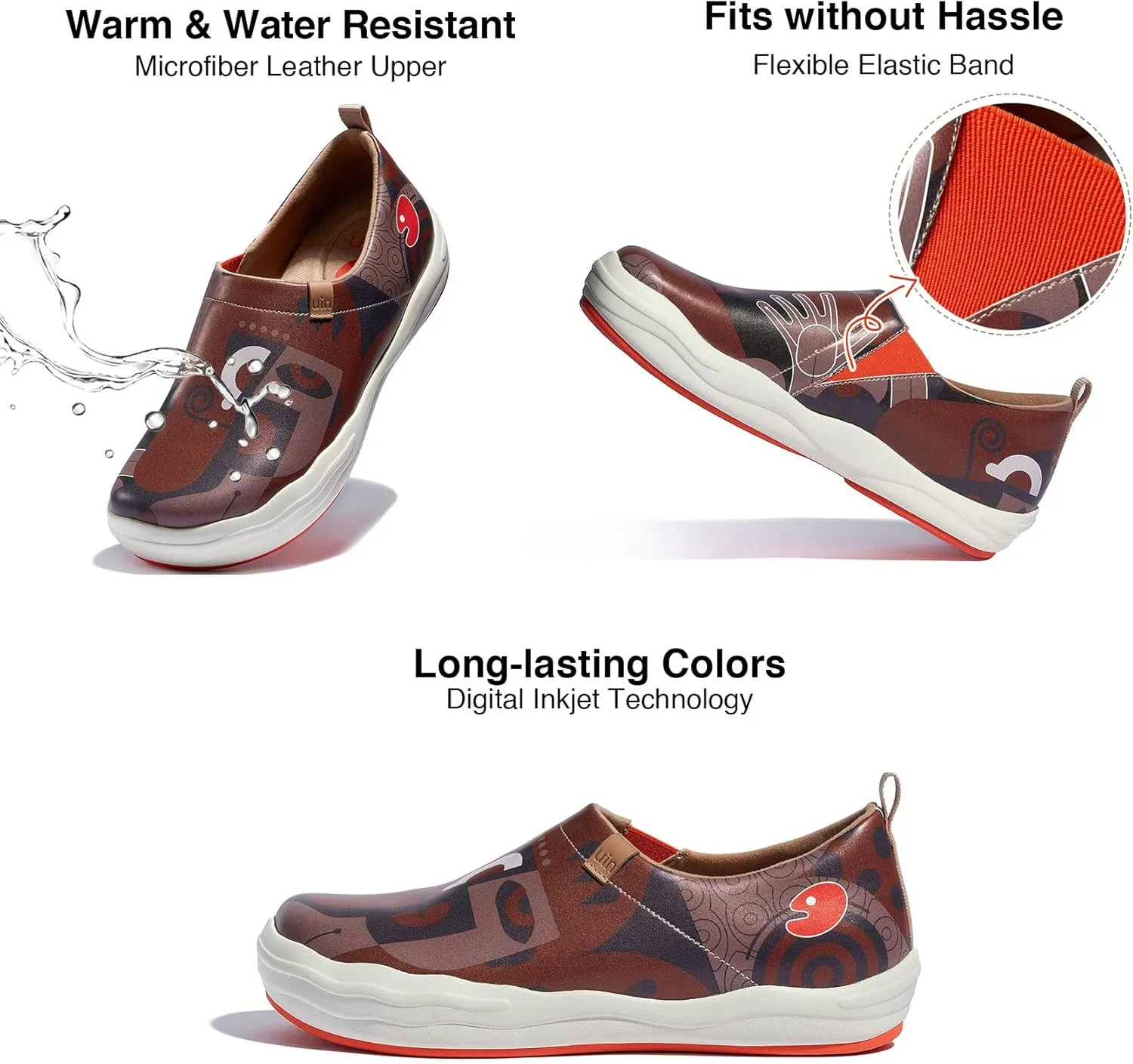 UIN Men's Fashion Sneakers Painted Walking Art Travel Shoes Toledo Ⅷ