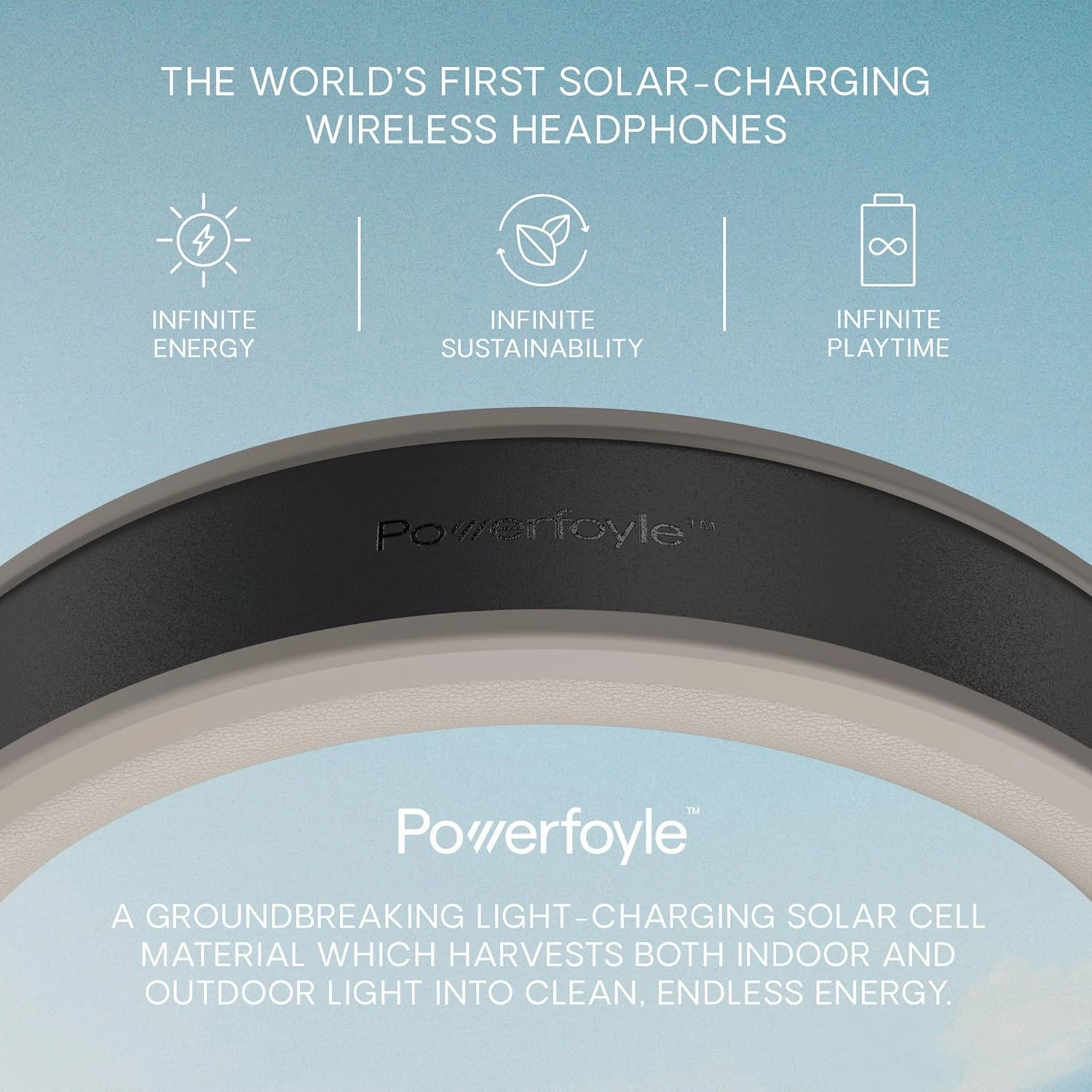 Urbanista Solar Powered Active Noise Cancelling Headphones with Infinite Playtime, Powerfoyle Self Charging Wireless Over Ear Bluetooth 5.0 Earphones, On Ear Detection, Los Angeles, Desert Gray