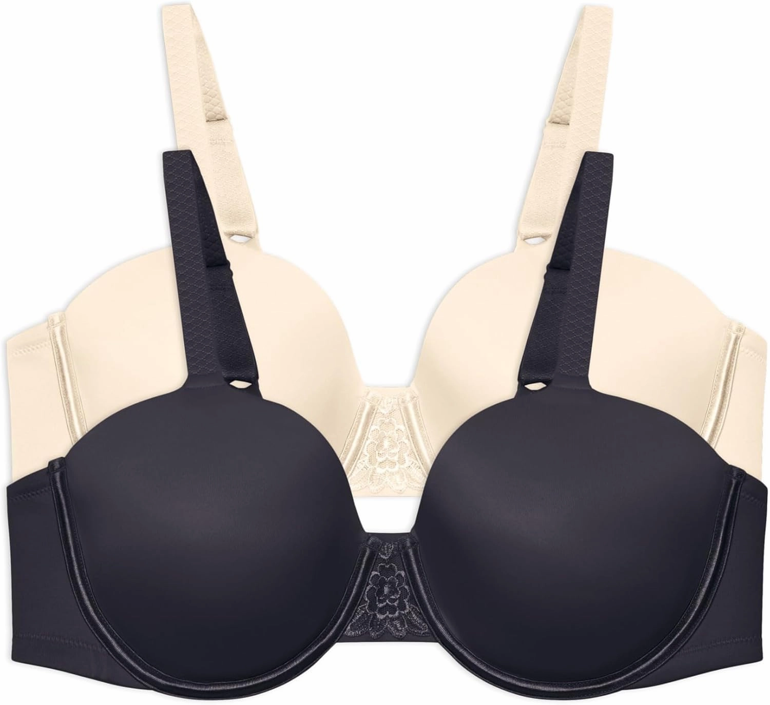 Vanity Fair Women's Beauty Back Full Coverage Underwire Bra, Full Figure - Black/Ivory, 36C