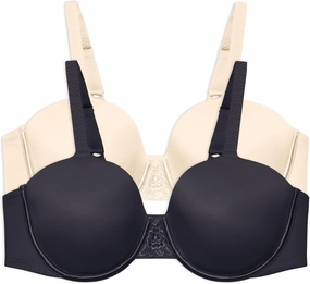 Vanity Fair Women's Beauty Back Full Coverage Underwire Bra, Full Figure - Black/Ivory, 36C