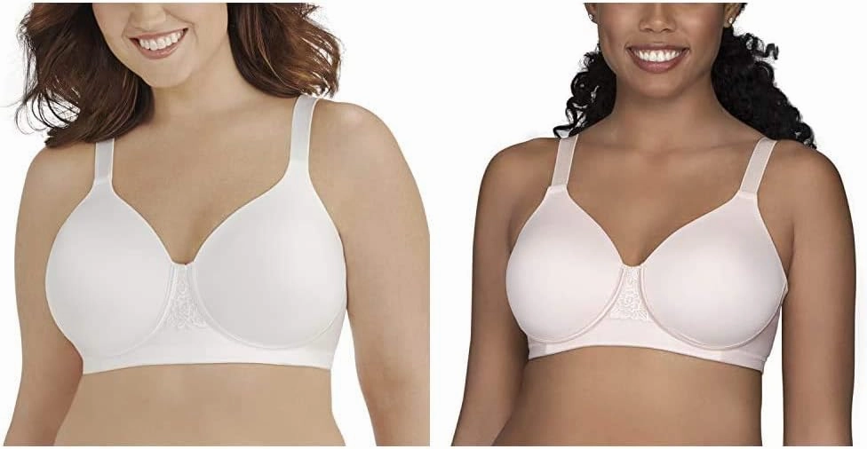 Vanity Fair Women's Beauty Back Full Figure Wirefree Bra (71380-Fashion Colors), 2 Pack-White/Quartz, 42C
