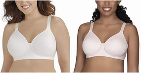 Vanity Fair Women's Beauty Back Full Figure Wirefree Bra (71380-Fashion Colors), 2 Pack-White/Quartz, 42C