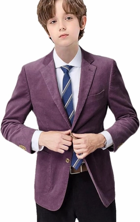 VENNYNG Classic Suede Suit Jacket for Kid Boy Day Children Formal Outfits School Activities Tailor-Made Fashion Blazer