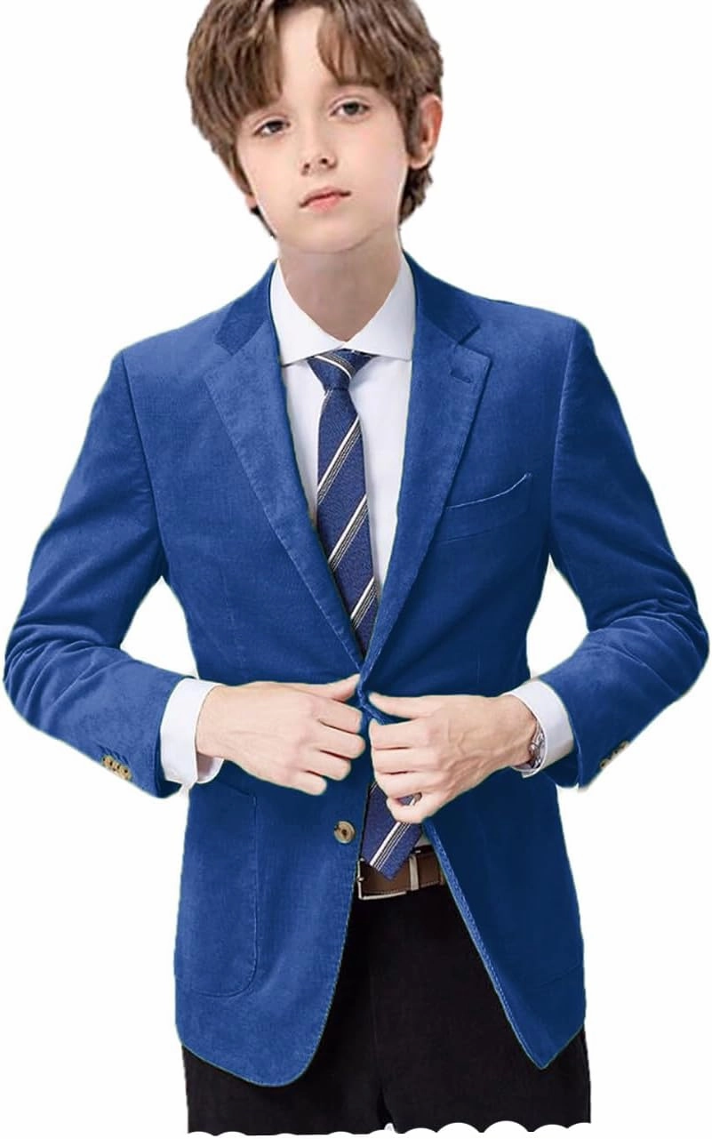 VENNYNG Classic Suede Suit Jacket for Kid Boy Day Children Formal Outfits School Activities Tailor-Made Fashion Blazer