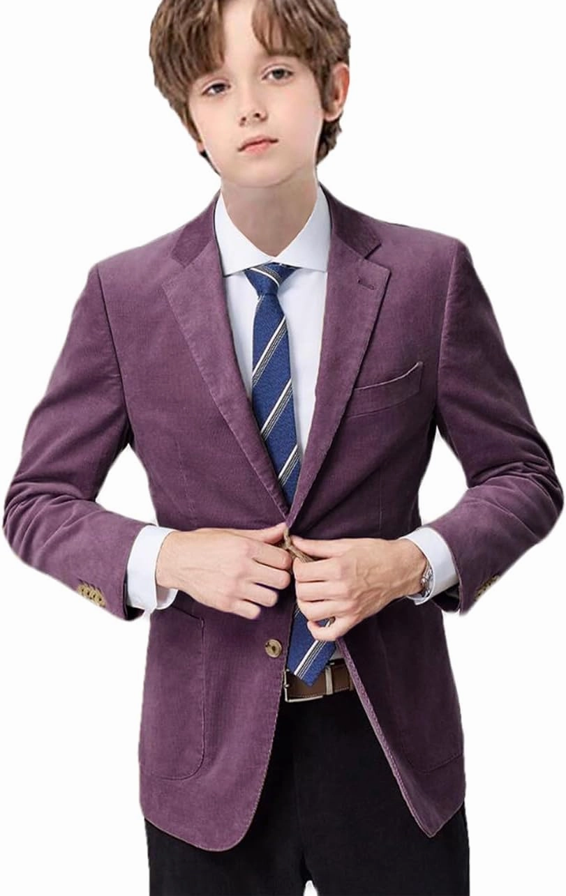 VENNYNG Classic Suede Suit Jacket for Kid Boy Day Children Formal Outfits School Activities Tailor-Made Fashion Blazer