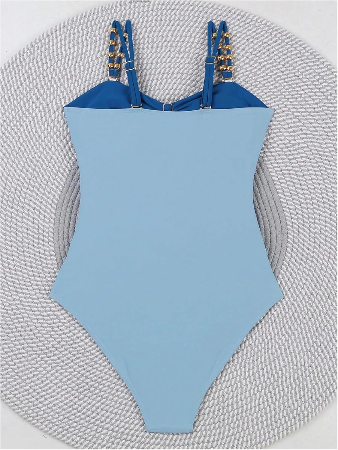 Verdusa Women's Cut Out Colorblock One Piece Swimsuit Ruched Swimwear Bathing Suit