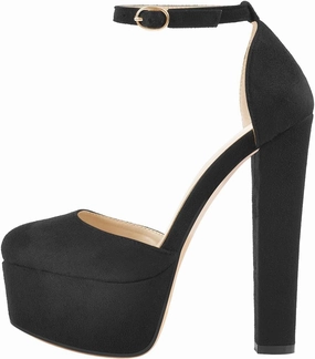 VERISSON Women's High Heel Sandals Closed Toe Platform Mary Jane Buckle Strappy Two-Piece Chunky High Heels