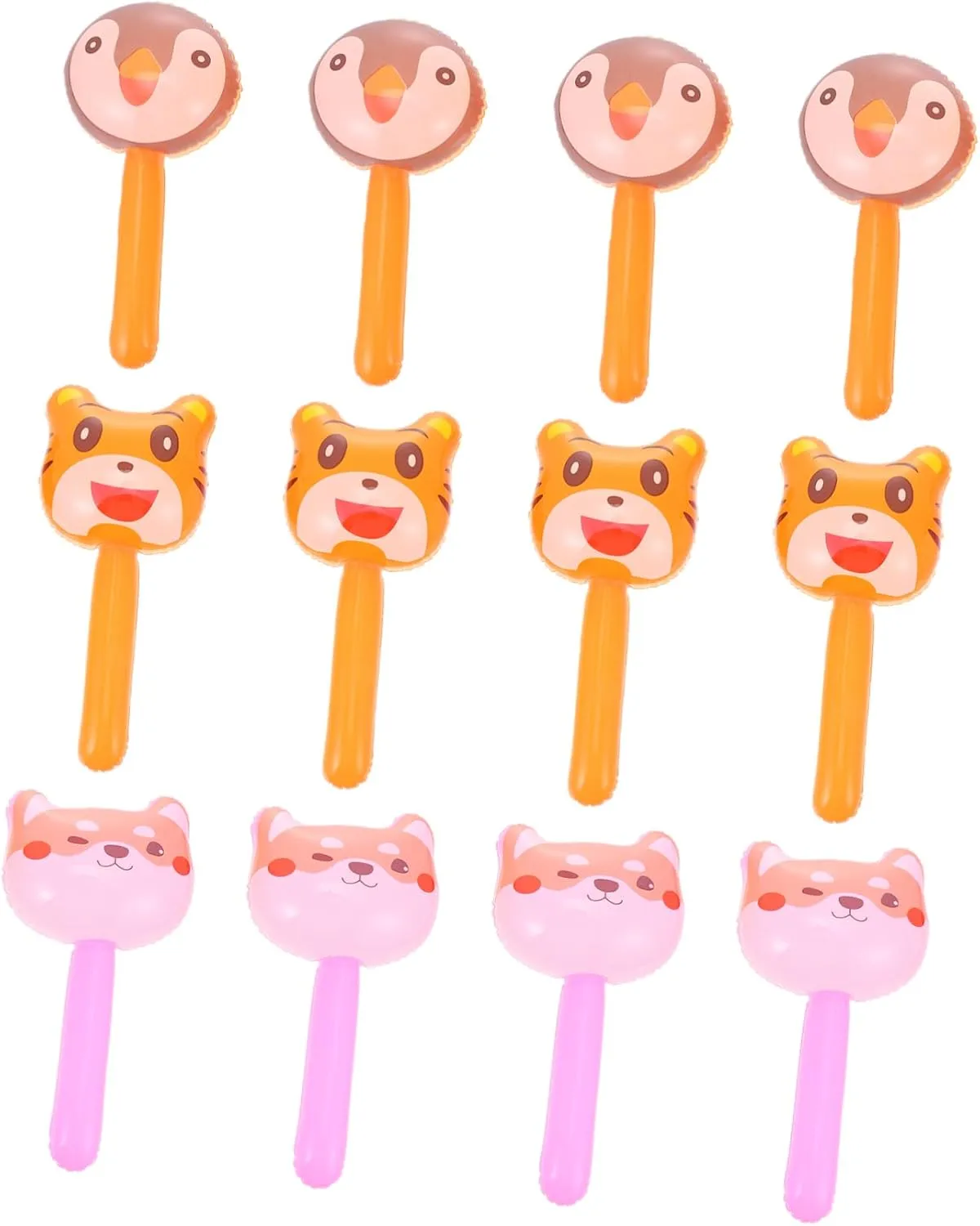 VICASKY 12pcs Cartoon Inflatable Hammer Birthday Decorations Inflatable Toy Pool Blow up Toy Inflatable Stick Hammer Toy Blow up Toys Ballon Animal Stick Blow Air Pvc Material