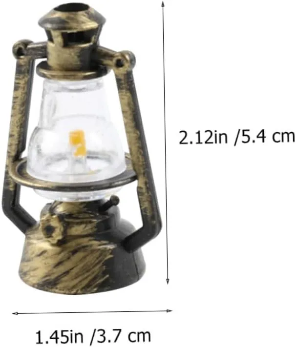 VICASKY 3sets Mini Doll House Kerosene Lights Retro Lantern Models for DIY Crafts Miniature Furniture Decor Realistic Miniature Lanterns for Dollhouse Accessories and Landscapes 10pcs*3