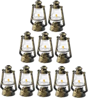 VICASKY 3sets Mini Doll House Kerosene Lights Retro Lantern Models for DIY Crafts Miniature Furniture Decor Realistic Miniature Lanterns for Dollhouse Accessories and Landscapes 10pcs*3