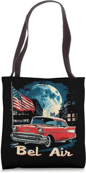 Vintage Bel Air Classic car Old School Hot Rod 57 Bel Air Tote Bag