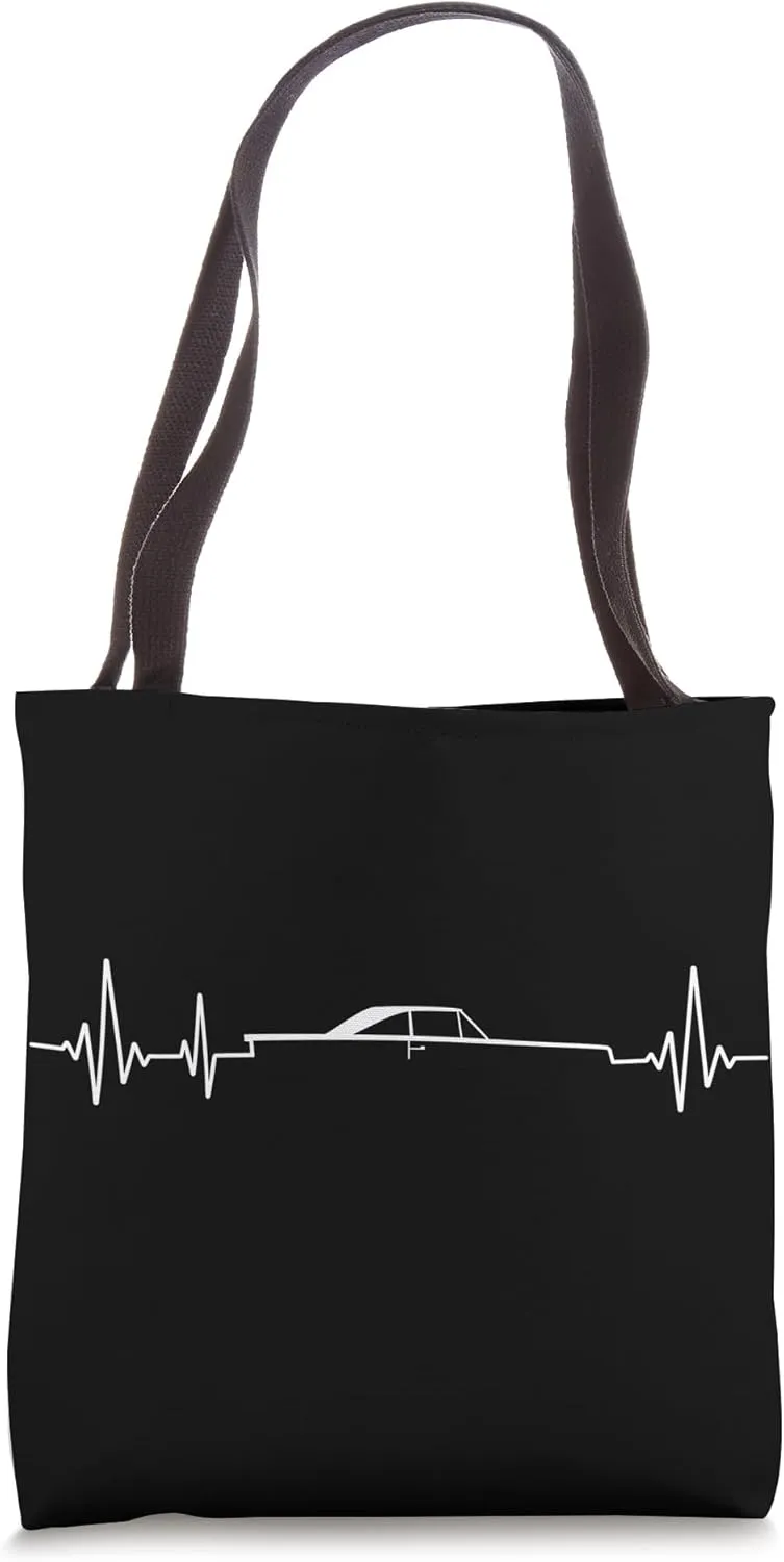 Vintage Car Guy Heartbeat Classic Car Enthusiast Car Show Tote Bag