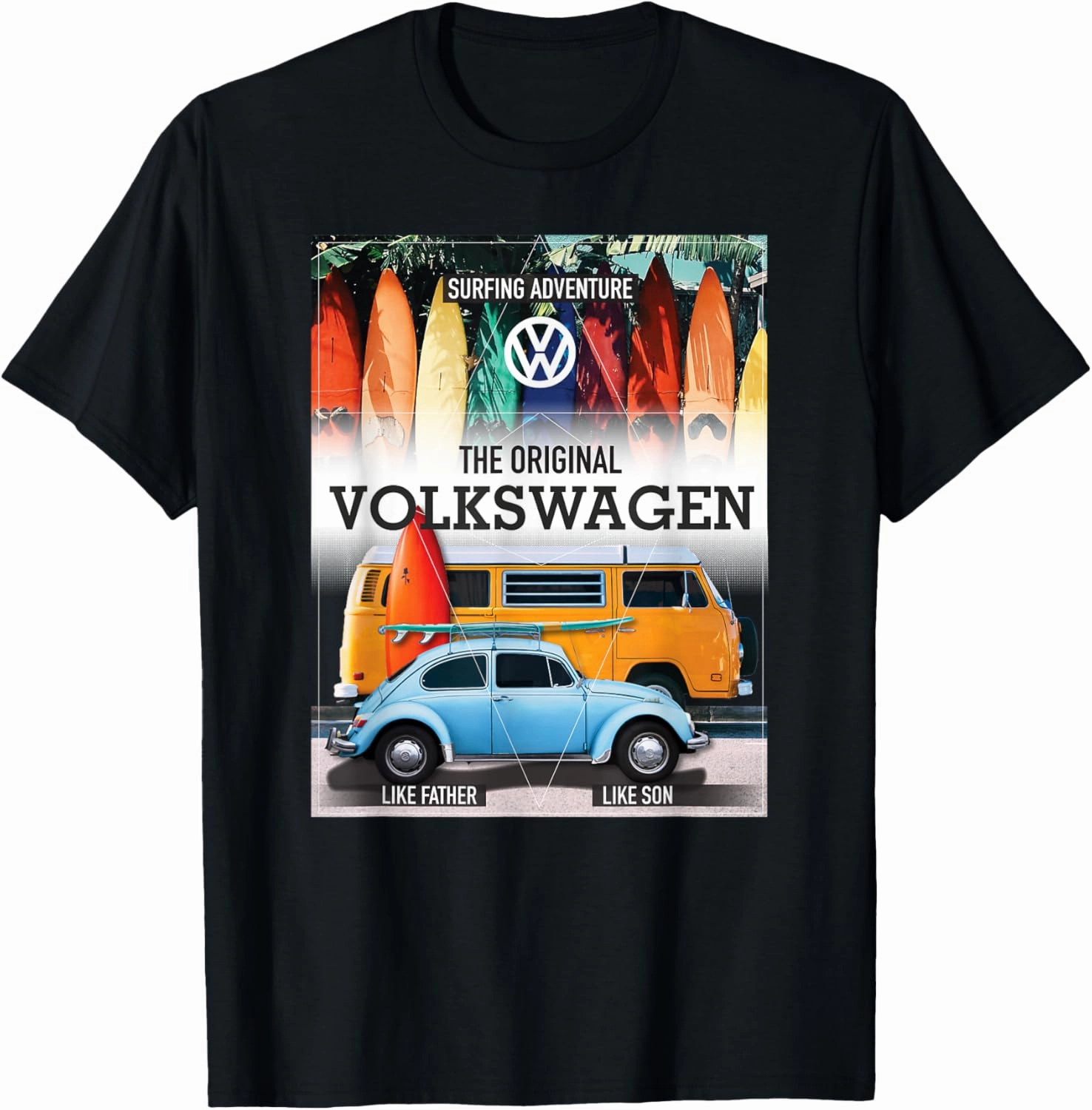 Volkswagen Surfing Adventure Beetle & Camper T-Shirt