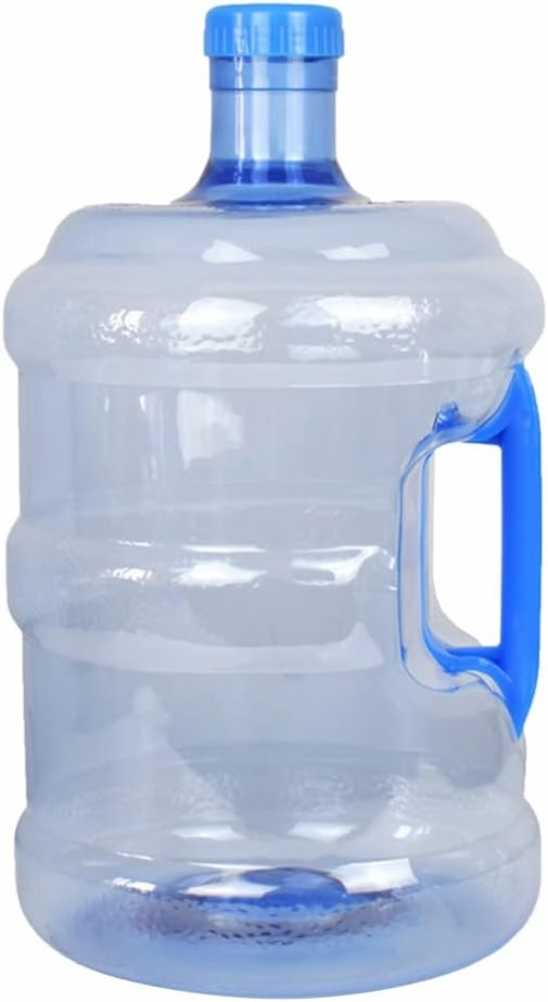 Wakauto Round Plastic Water Bottle with Handle,2 Gallon Portable Water Jugs Large Capacity Water Container with Cap Easy Grip Carry Handle For Outdoor Sports Camping