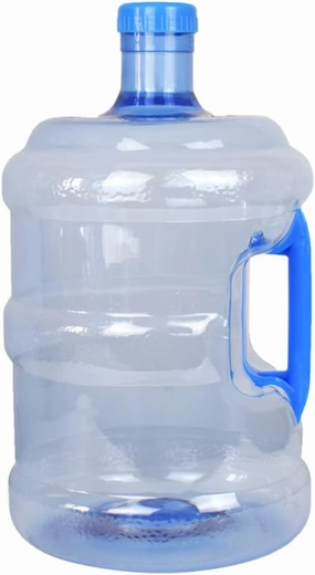Wakauto Round Plastic Water Bottle with Handle,2 Gallon Portable Water Jugs Large Capacity Water Container with Cap Easy Grip Carry Handle For Outdoor Sports Camping