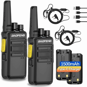 Walkie Talkies Long Range for Adults Two Way Radios with Earpieces,Strong Encrypted Walky Talky Rechargeable Handheld Copy Frequency Walkie Talkies with VOX and USB-C Charger for Camping Hiking Hotel