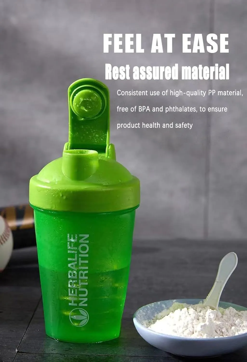 Water Bottle 14 oz, Fitness Sports Water Bottle Leak-Proof Tritan BPA-Free, Shaker Bottle Ensure You Drink Enough Water for Fitness, Gym, Camping, Outdoor Sports (Green,400ml)
