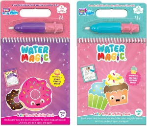 Water Magic (2Pack - Cupcake and Donut) - Patented Gourmet Scented Reusable Water Reveal Activity Pads - No Mess, All Fun by Scentco