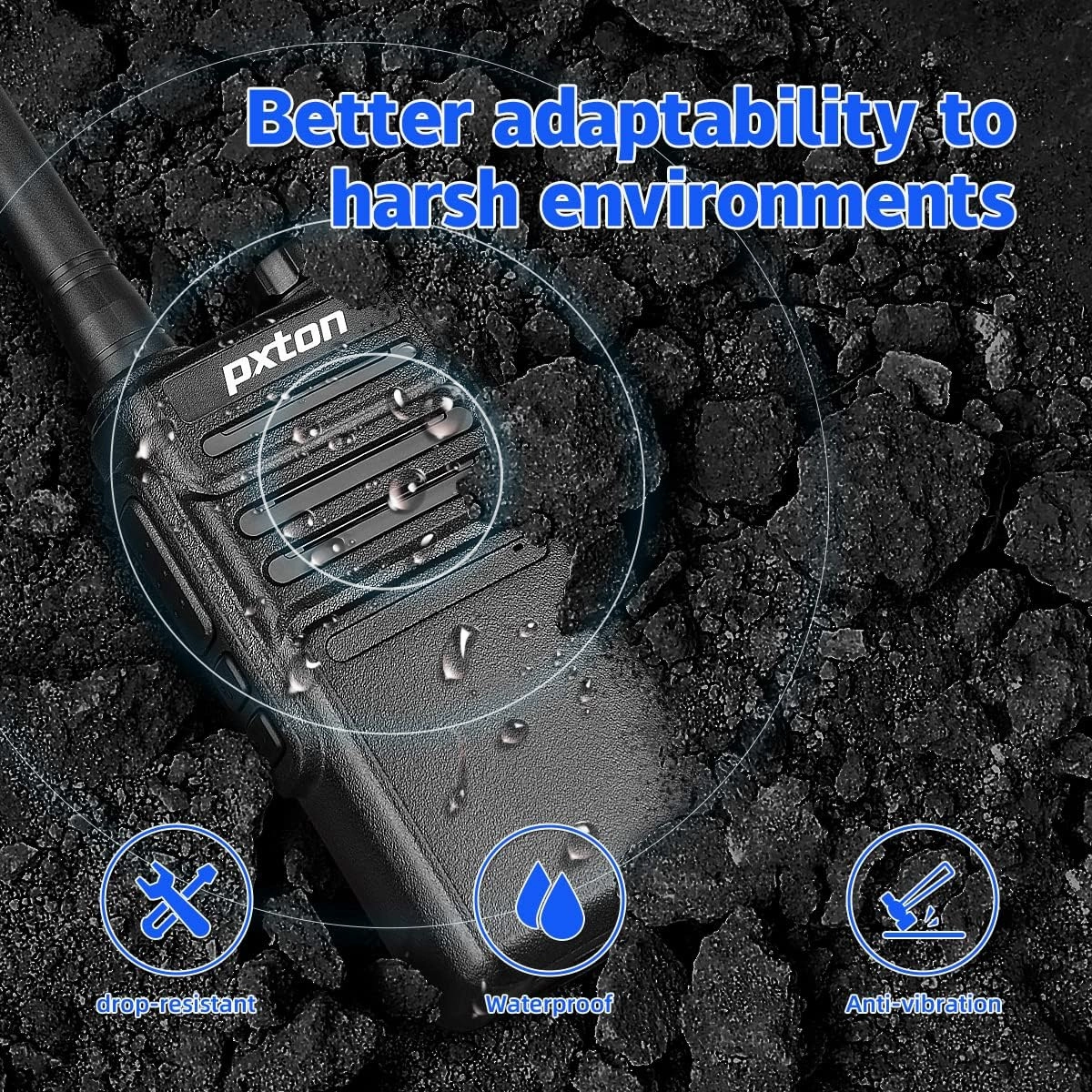 Waterproof walkie talkies for Adults, Work,and Outdoor. walkie talkies Long Range with Headphones and Fast Charger Dock，Handheld Two Way radios Rechargeable NOAA walkie Talkie (10 Pack)