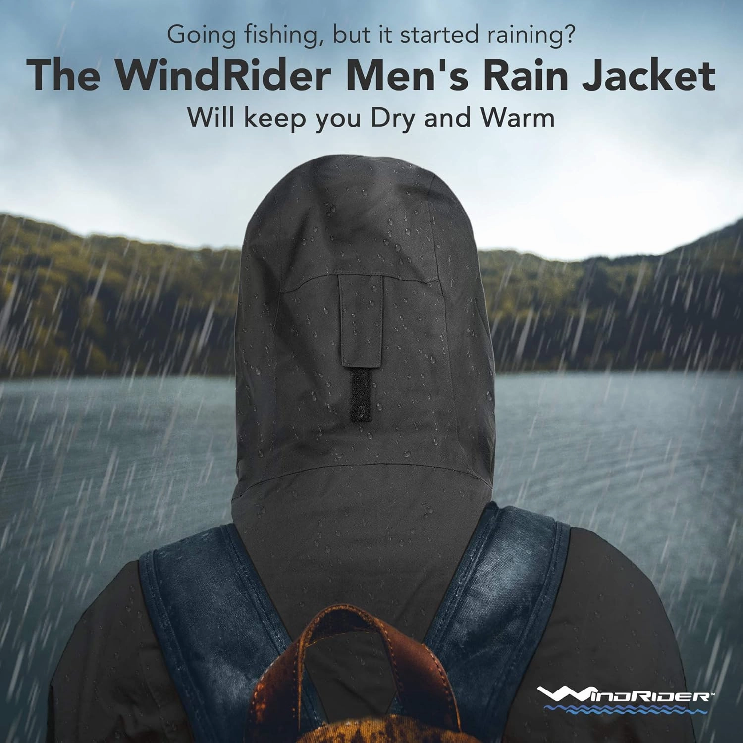 WindRider Men's Rain Jacket with Hood Waterproof | Breathable | Soft Feel