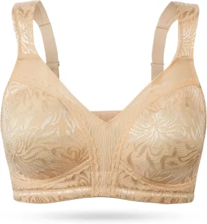 Wingslove Women's Full Coverage Non Padded Comfort Minimizer Wire-Free Bra Plus Size