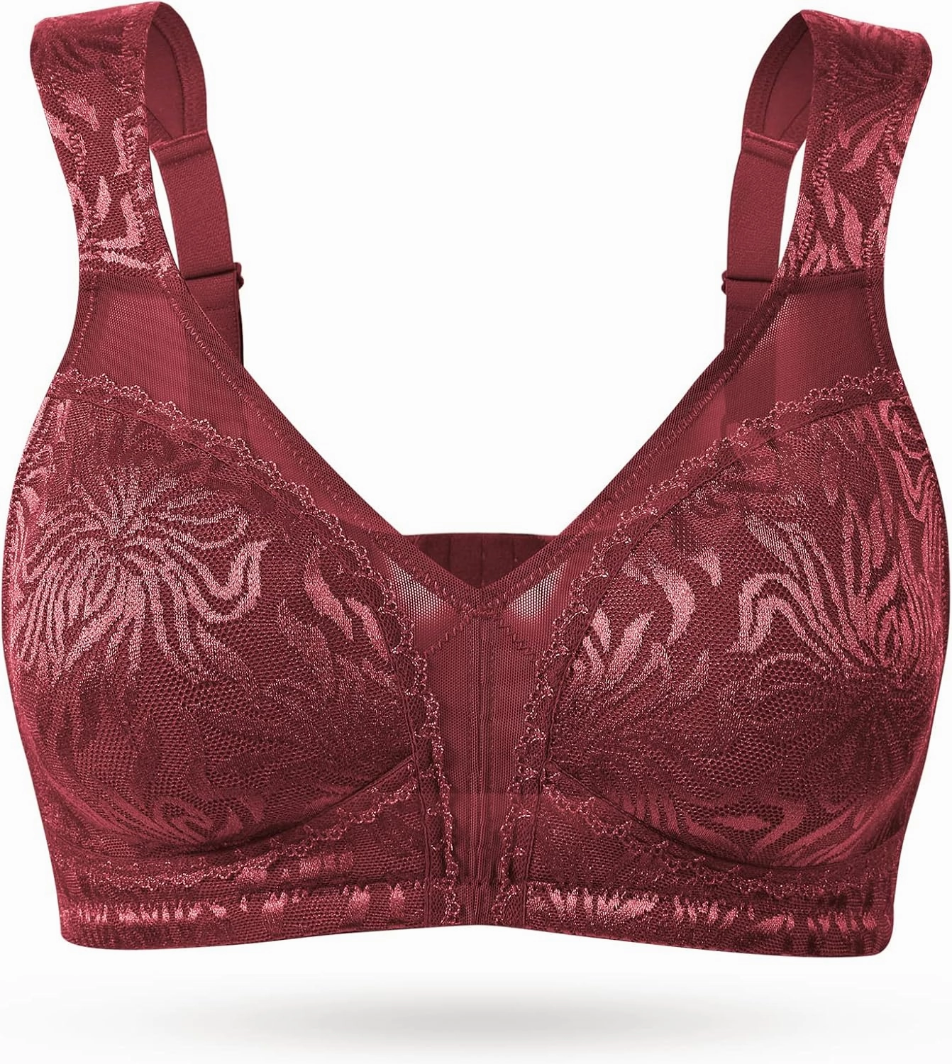Wingslove Women's Full Coverage Non Padded Comfort Minimizer Wire-Free Bra Plus Size