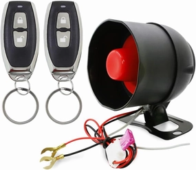 Wireless Car Alarm with Remote Control Anti-Theft Burglar Vibration Sensor Horn Siren Universal 12V Vehicle Security System Auto DIY Install (New Manual Control*2)