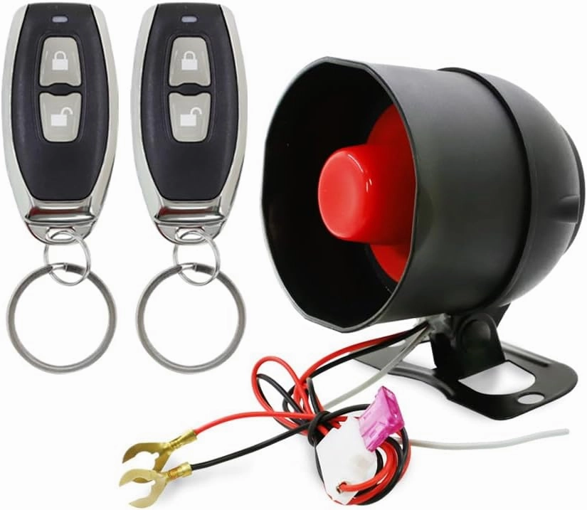 Wireless Car Alarm with Remote Control Anti-Theft Burglar Vibration Sensor Horn Siren Universal 12V Vehicle Security System Auto DIY Install (New Manual Control*2)