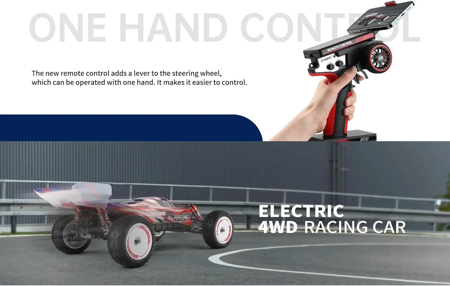 WLtoys xks 124008 60KM/H RC Car with 3S Battery Professional 1:12 Racing Car 4WD Brushless Electric High Speed Drift Remote Control Toys-1B(2000mAh)