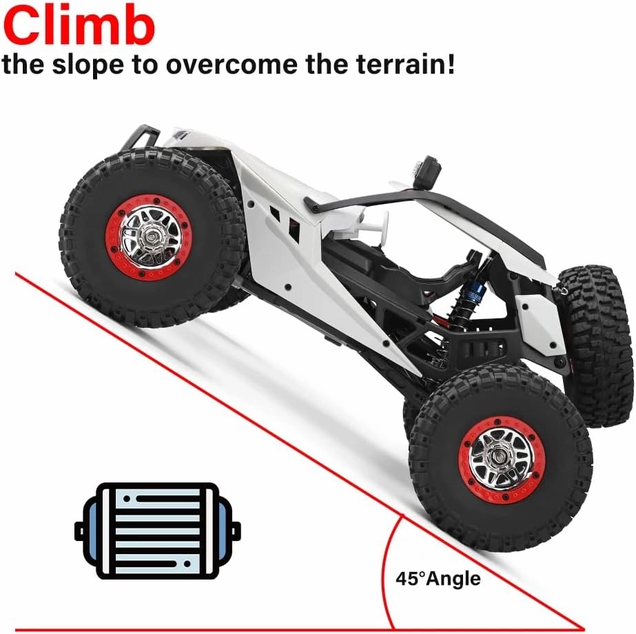 WLtoys High-Speed RC Car WL 12429 1/12 4WD RC Racing Car High Speed Off-Road Remote Control Alloy Crawler Truck LED Light Buggy Toy Kids Gift RTF (12429 1 * 1500)