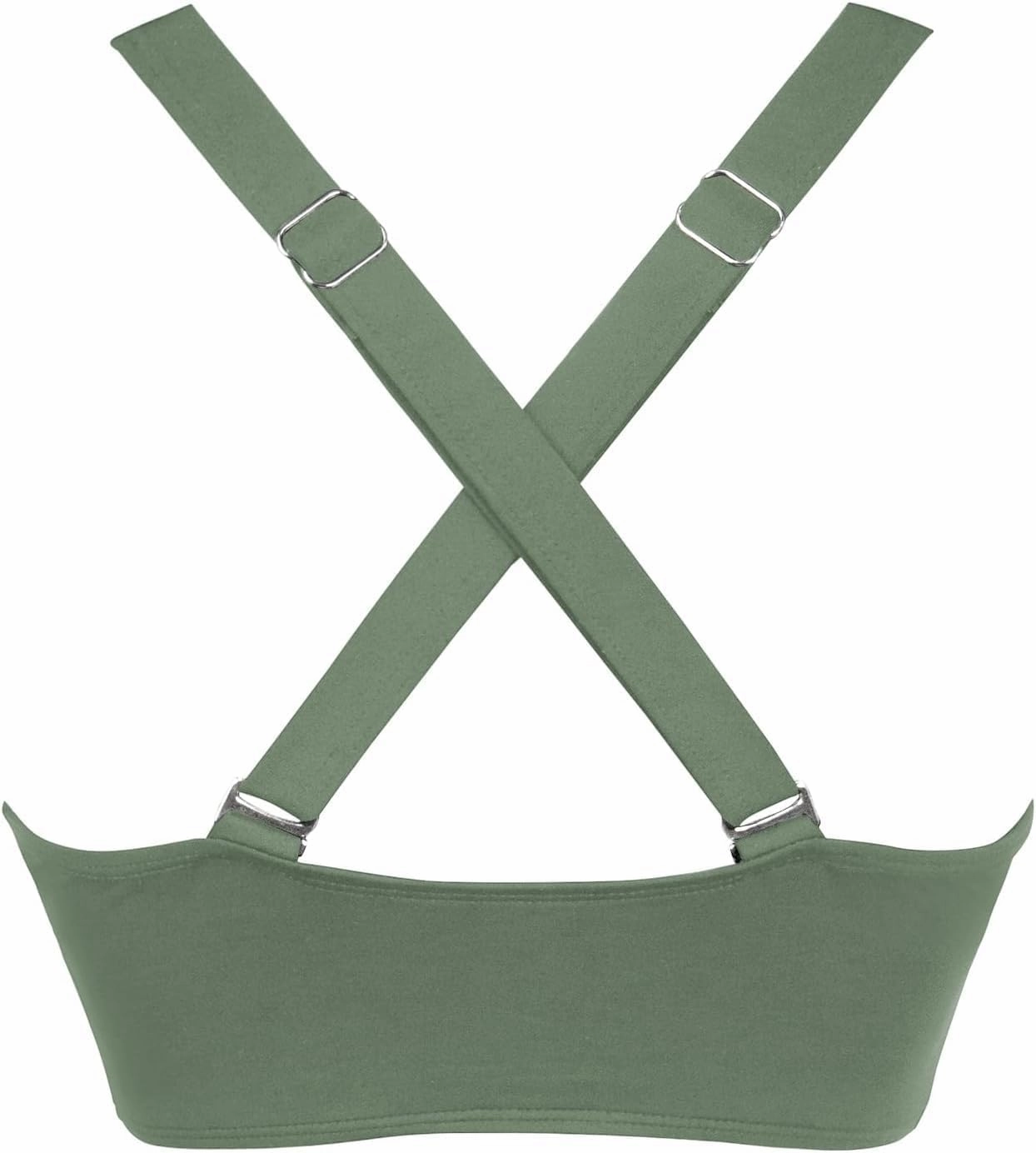 Women's Sporty Adjustable Wide Straps Bikini Top Large Bust Criss Cross Back Supportive Swimsuit Tops Only