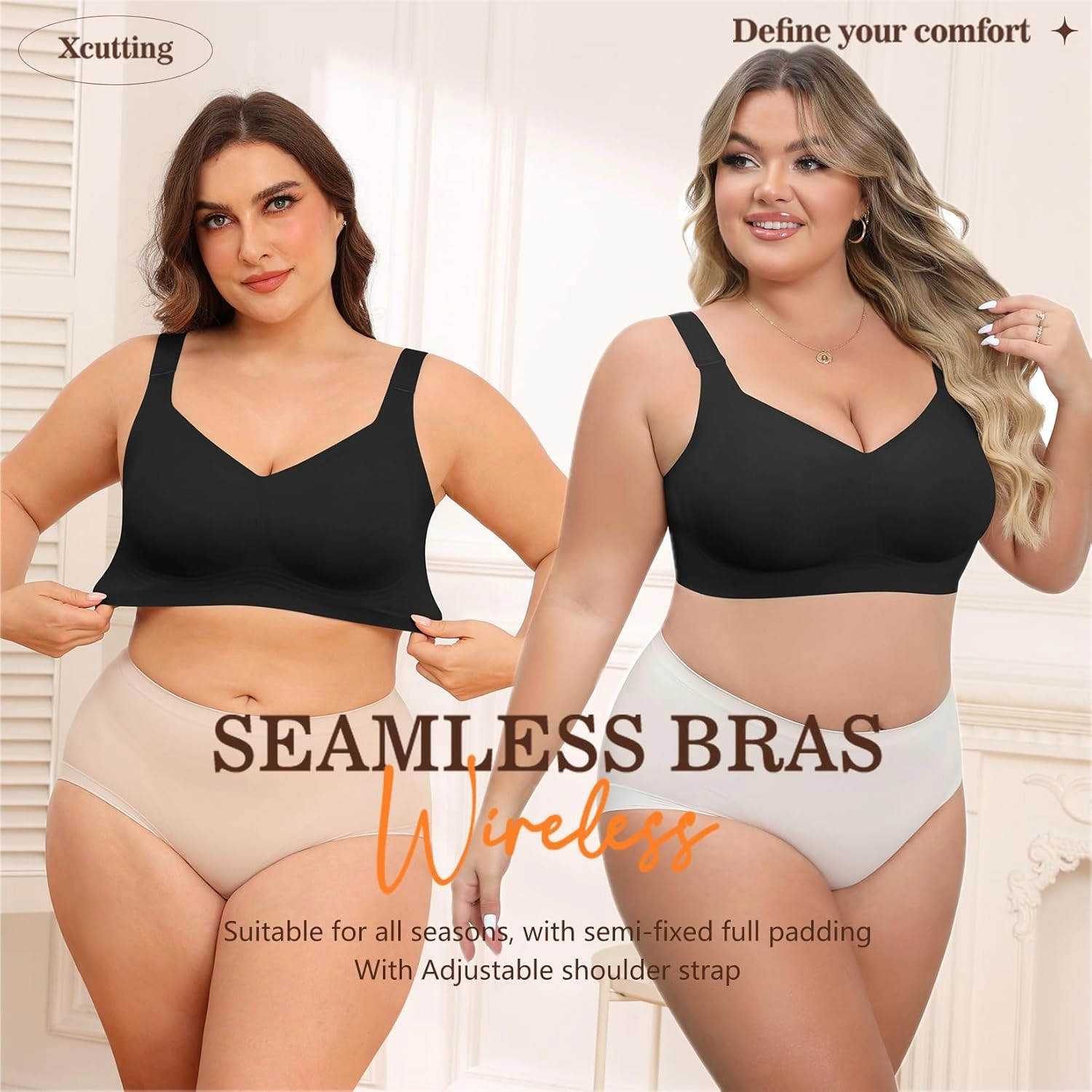 Women Wirefree Bras for Women Full Coverage No Underwire Everyday Bras Comfortable Wireless Padded Bras