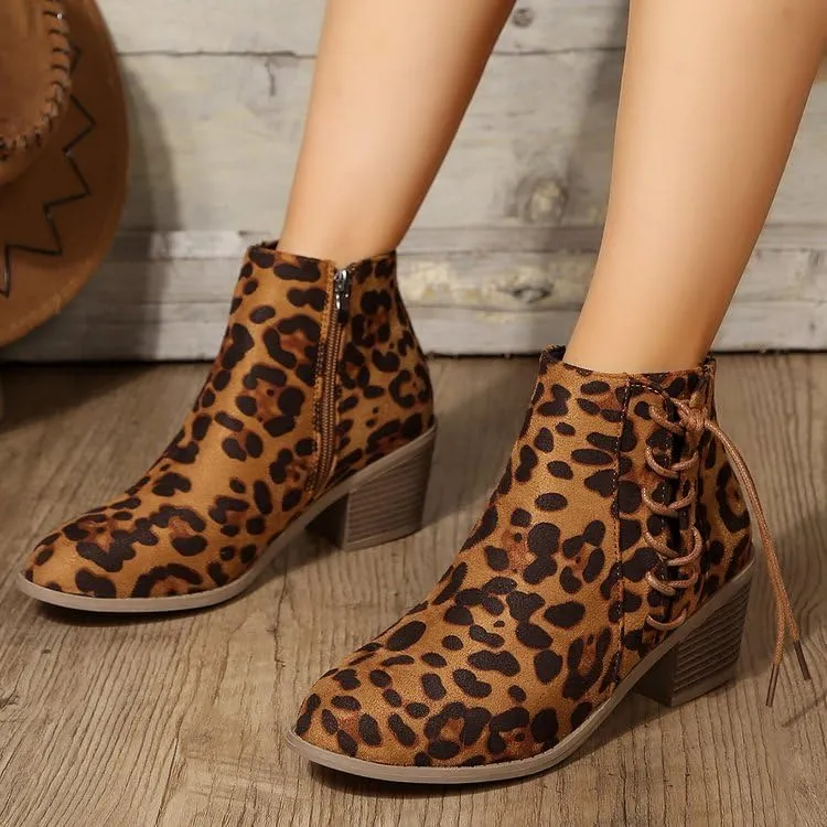 Women's Low Heel Ankle Boot - Casual Zipper Tassel Ankle Boots - Comfortable Everyday Round Toe Bootie